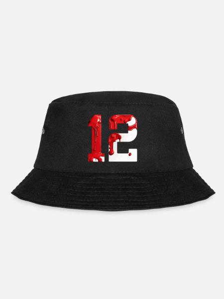 NR. 12 NUMMER 12 ROT WEIß 12. GEBURTSTAG - Bucket Hat - Schwarz