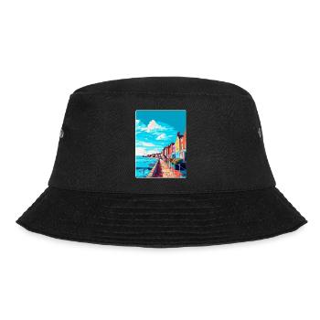 Weymouth England Uk Vintage Reiseposter Souvenir - Bucket Hat - Schwarz - Vorne - Lela (165cm)