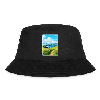 Isle Of Canna Schottland Großbritannien Reise Poster Souvenir - Bucket Hat - Schwarz - Vorne - Lela (165cm)