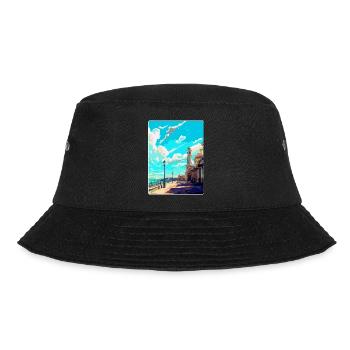 Brighton England Uk Vintage Reise Poster Souvenir - Bucket Hat - Schwarz - Vorne - Lela (165cm)