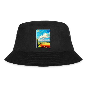 Lincolnshire Wolds Vintage Reiseposter Souvenir - Bucket Hat - Schwarz - Vorne - Lela (165cm)