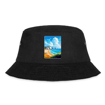 Dover England Uk Vintage Reiseplakat Souvenir - Bucket Hat - Schwarz - Vorne - Lela (165cm)
