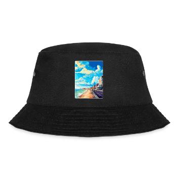 Hove England Uk Vintage Reiseplakat Souvenir WPA - Bucket Hat - Schwarz - Vorne - Lela (165cm)