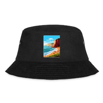 Torquay Cliffs England Uk Vintage Reiseposter - Bucket Hat - Schwarz - Vorne - Lela (165cm)