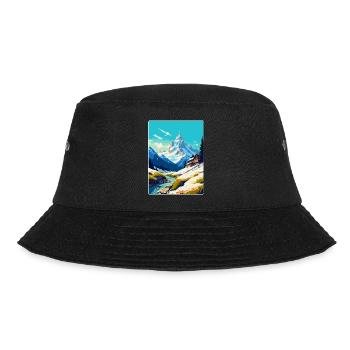 Chamonix Frankreich Vintage Reiseposter Souvenir WPA - Bucket Hat - Schwarz - Vorne - Lela (165cm)
