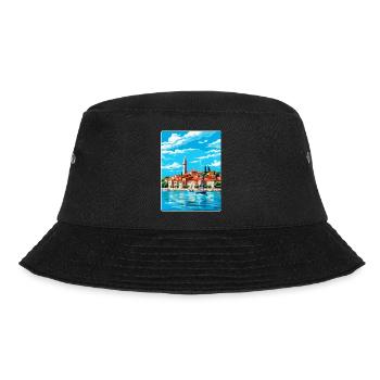 Koper Slowenien Vintage Reiseplakat Souvenir WPA - Bucket Hat - Schwarz - Vorne - Lela (165cm)