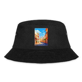 Alicante Spanien Vintage Reiseplakat Souvenir WPA - Bucket Hat - Schwarz - Vorne - Lela (165cm)