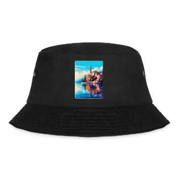 Lovran Kroatien Vintage Reiseplakat Souvenir WPA - Bucket Hat - Schwarz - Vorne - Lela (165cm)