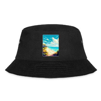 Strand Podrace Kroatien Vintage Reiseposter WPA - Bucket Hat - Schwarz - Vorne - Lela (165cm)