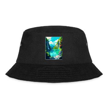 Nationalpark Plitvicer Seen Kroatien Reiseplakat - Bucket Hat - Schwarz - Vorne - Lela (165cm)