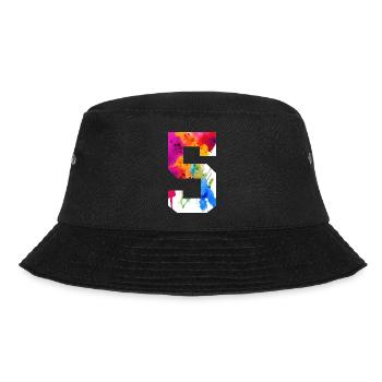 NUMMER 5 JAHRE ALT 5. GEBURTSTAG - Bucket Hat - Schwarz - Vorne - Lela (165cm)