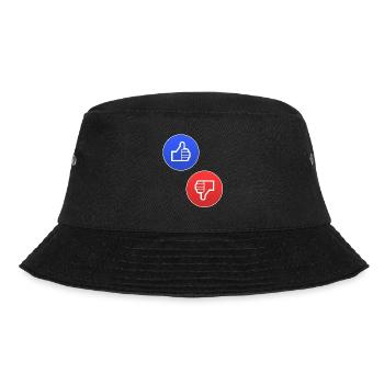 Kontrast-Daumen Hoch/Runter Symbole - Bucket Hat - Schwarz - Vorne