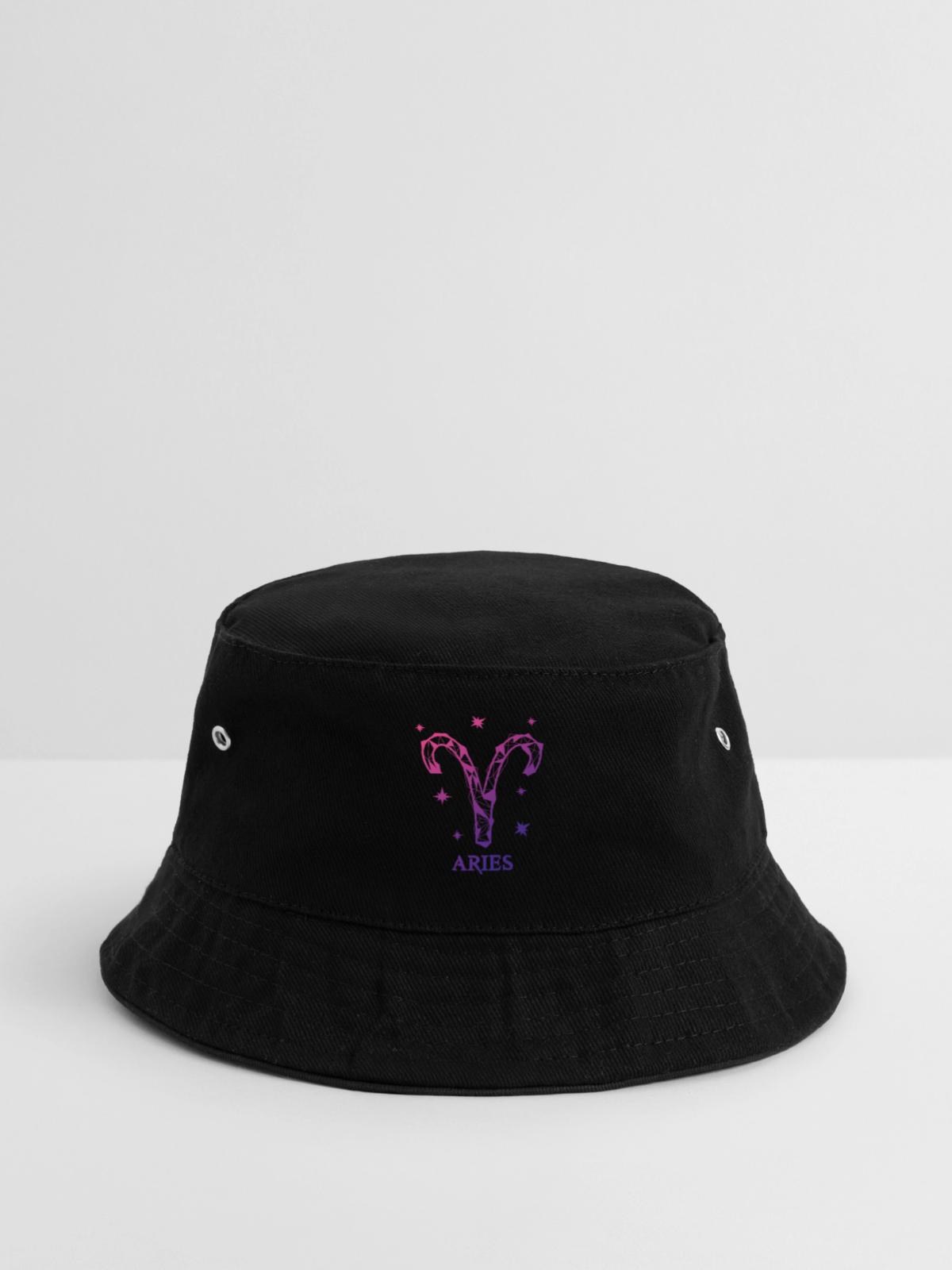 Widder Sternzeichen - Bucket Hat - Schwarz - Vorne