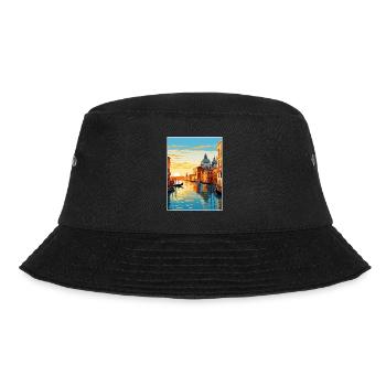 Venedig Italien Dekoration Markusplatz Souvenir - Bucket Hat - Schwarz - Vorne