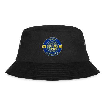 Omaha Nebraska Flagge USA Reise Souvenir Abzeichen - Bucket Hat - Schwarz - Vorne