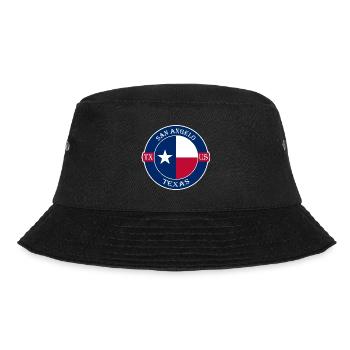 San Angelo Texas Flagge USA Reise Souvenir Abzeichen - Bucket Hat - Schwarz - Vorne