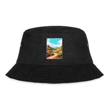 Mount Scott Texas Vintage Reiseposter Souvenir - Bucket Hat - Schwarz - Vorne
