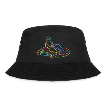 Go-Kart Go Karts bunt Motorsport Kart Rennen - Bucket Hat - Schwarz - Vorne