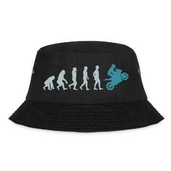 Evolution Motorrad fahren - Bucket Hat - Schwarz - Vorne