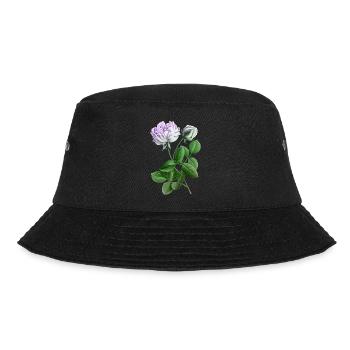 Pastellrose Botanikkunst-Print - Bucket Hat - Schwarz - Vorne