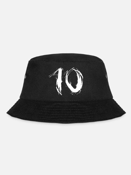 Nummer Zehn zahl 10 spray bürste Vektor Trend - Bucket Hat - Schwarz