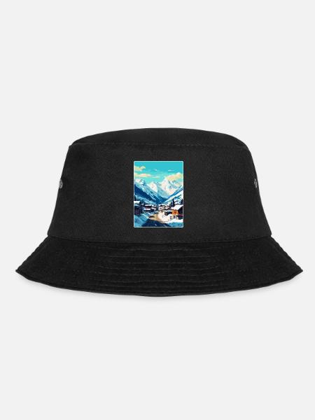 Ischgl Österreich Vintage Reiseplakat Souvenir WPA - Bucket Hat - Schwarz