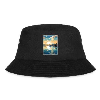 Pearl Harbor Hawaii Vintage Reiseposter Souvenir - Bucket Hat - Schwarz - Vorne