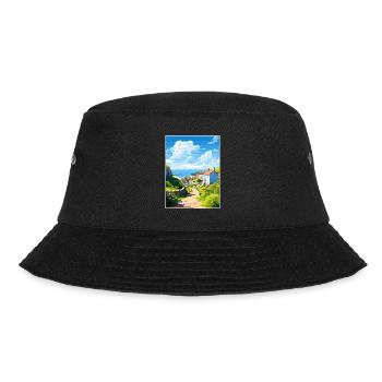 Porthoustock Cornwall Vintage Reiseposter WPA - Bucket Hat - Schwarz - Vorne