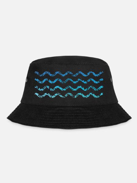 Wellen Kritzelei Farben Welle Segler - Bucket Hat - Schwarz