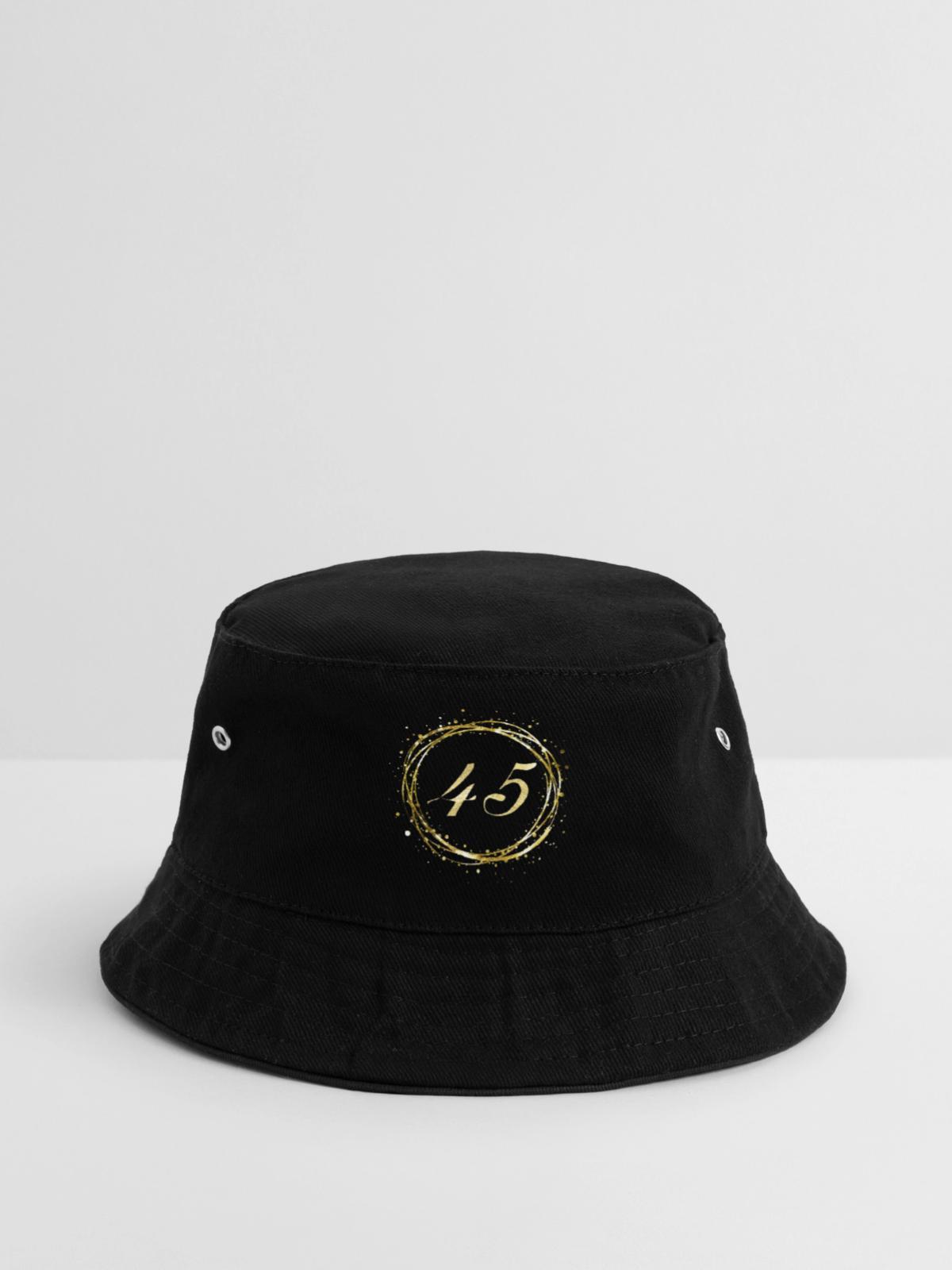45 - Bucket Hat - Schwarz - Vorne