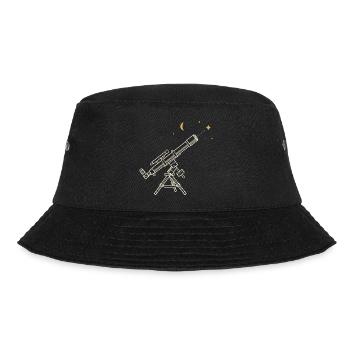 Linsenteleskop als technische Zeichnung - Bucket Hat - Schwarz - Vorne