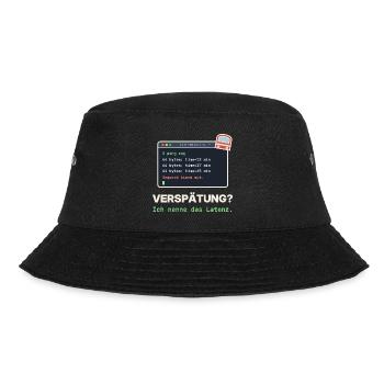 Ping Verzögerung: Latenz Meme - Bucket Hat - Schwarz - Vorne