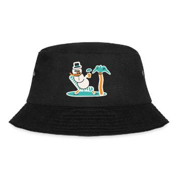 Schneemann im Liegestuhl - Bucket Hat - Schwarz - Vorne