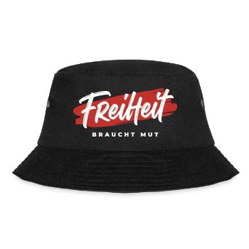 Freiheit braucht Mut Meinungsfreiheit - Bucket Hat - Schwarz - Vorne