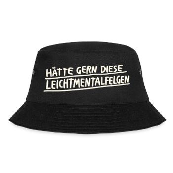 Leichtmentalfelgen Wortspiel - Bucket Hat - Schwarz - Vorne
