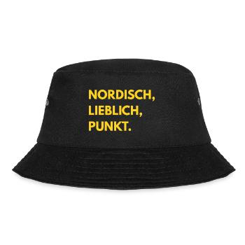 Auf den Punkt GELB - Bucket Hat - Schwarz - Vorne