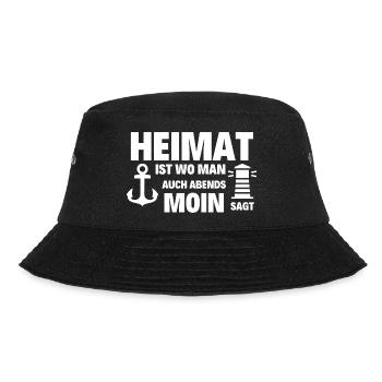 Heimat Moin Leuchtturm Möwe Nordsee - Bucket Hat - Schwarz - Vorne
