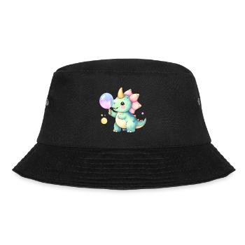 Kleiner Dinosaurier Seifenblasen Süßes Kinder - Bucket Hat - Schwarz - Vorne