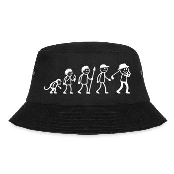  Golfspieler Golf Golfball Evolution Strichmänchen - Bucket Hat - Schwarz - Vorne