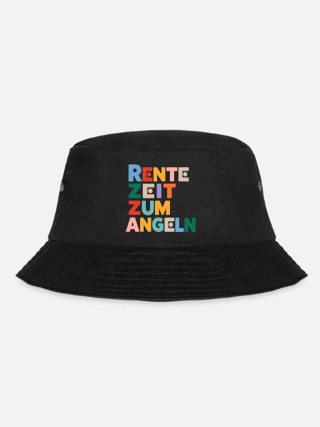Rente Zeit zum Angeln Spruch - Bucket Hat - Schwarz