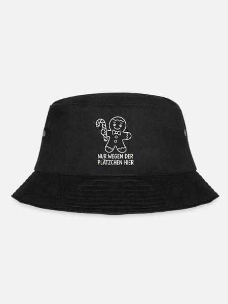 Weihnachts-Gingerbread mit Zuckerstange - Bucket Hat - Schwarz