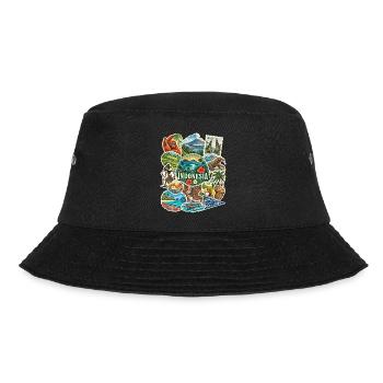 Indonesien Reisesticker - Bucket Hat - Schwarz - Vorne