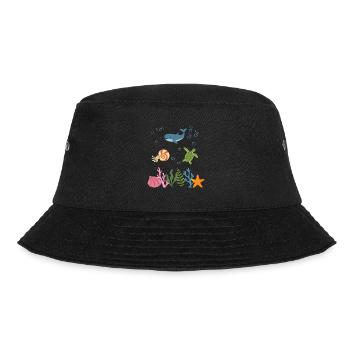 Wal Unterwasser Kinder Nautilus - Bucket Hat - Schwarz - Vorne