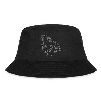 Friese Pferd Line Art Minimalistisch Elegant - Bucket Hat - Schwarz - Vorne