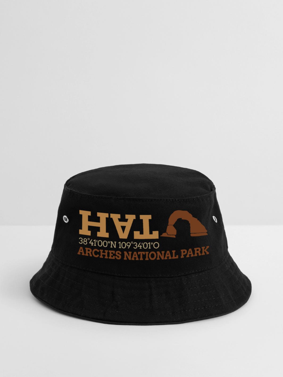 Arches Utah Geometrische Terrakotta - Bucket Hat - Schwarz - Vorne