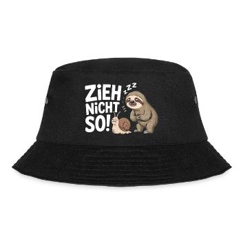 Faulheit und Schnecke Zieh nicht so Humor Langsamkeit - Bucket Hat - Schwarz - Vorne