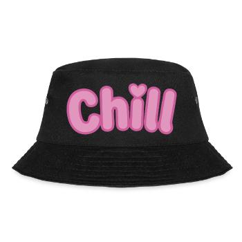 Chill Pink Bubbles Weiche Typografie - Bucket Hat - Schwarz - Vorne