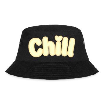 Chill Pastel Gelb Weiche Typografie - Bucket Hat - Schwarz - Vorne