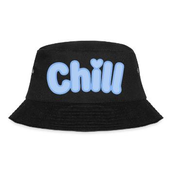 Chill Pastel Blue Bubble Text - Bucket Hat - Schwarz - Vorne