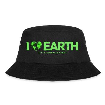 I Love Earth It's Complicated Umwelt Spruch - Bucket Hat - Schwarz - Vorne
